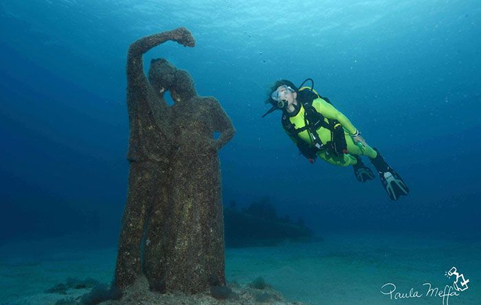 dive and a visit to the Museo Atlantico Lanzarote diver selfie card